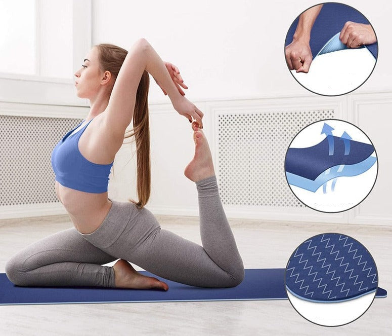 Tapis de Yoga avec ligne de position + sangle et sac de transport